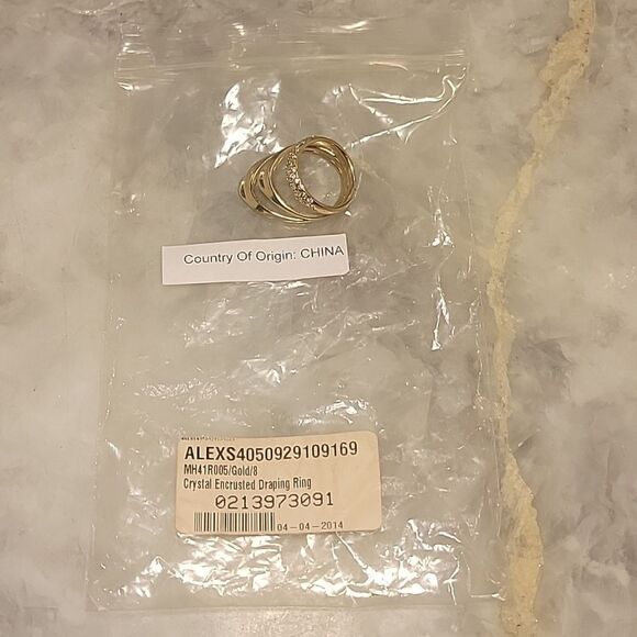 NWT Alexis Bittar 10K 8 Gold Swarovski Crystal Pave Draping Party Statement Ring - Picture 7 of 9